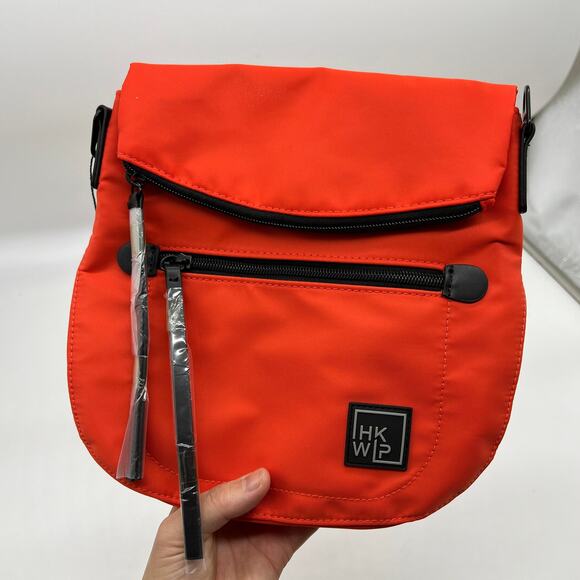 IHKWIP Foldover Saddle Crossbody with RFID Card Holder Blood Orange - Picture 10 of 16